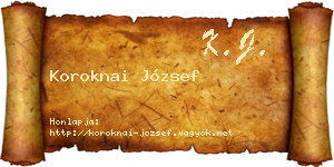 Koroknai József névjegykártya
