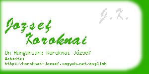 jozsef koroknai business card